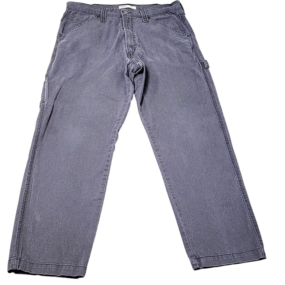 Signature By Levi Strauss & Co Jeans Mens 34x30 Gray Carpenter Relaxed Workwear